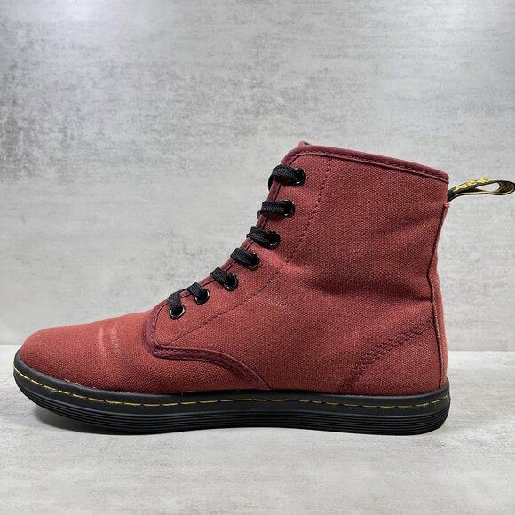 Dr Martens Shoreditch Canvas Lace Up Boots - Women's Size 7 - Red - Picture 5 of 10